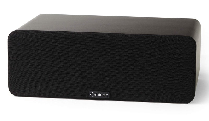 Micca OoO Slim Center Channel Speaker with 3-Inch Woofers and Silk Tweeter, Thin Design Under 4" Tall, for Desktop Stereo or Home Theater Surround Sound, Wall Mountable, Single, Dark Walnut - Image 3